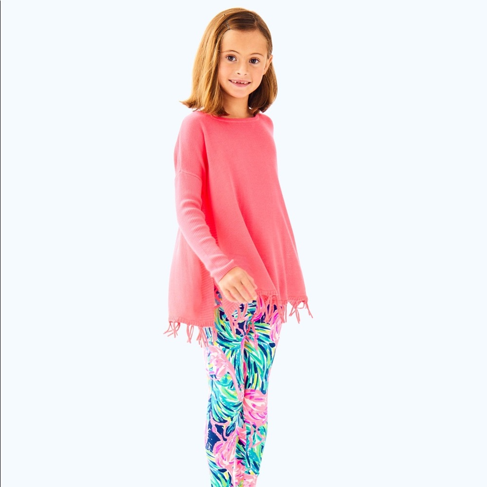 Lilly Pulitzer Mini Ramona Pink Fringe Sweater